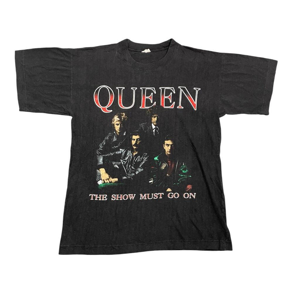 Vintage 1990s Queen The Show Must Go On Band T-Shirt